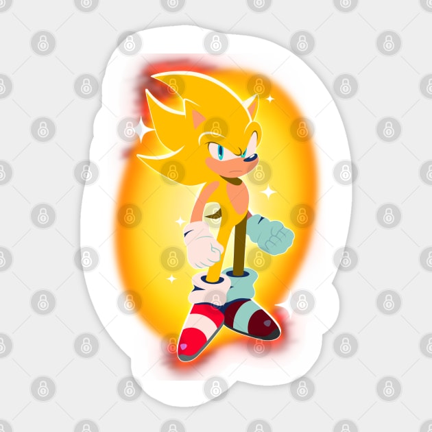 Super Sonic 2 in Rise of the Wisps style Sticker by El Prisas Blue Blur Boutique